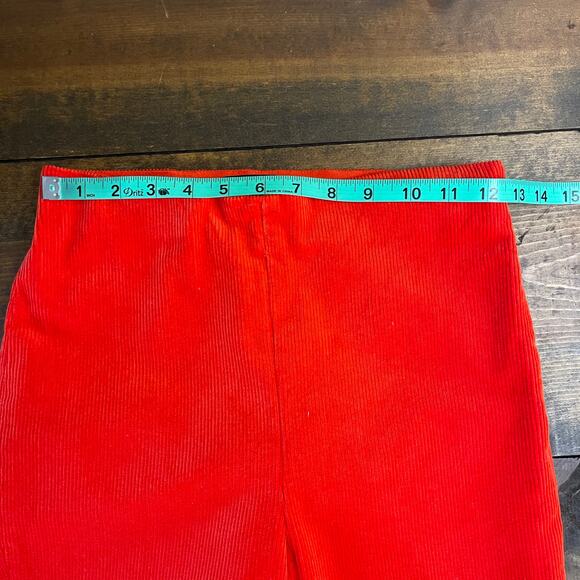 Tuckernuck Bright Red Corduroy Ashford Pants Side Zip Elastic Waist Womens Small - Picture 12 of 13
